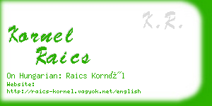 kornel raics business card